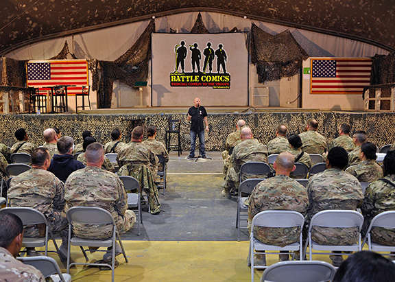 Inspirational Comedian Don Barnhart Entertaining The Troops In Afghanistan